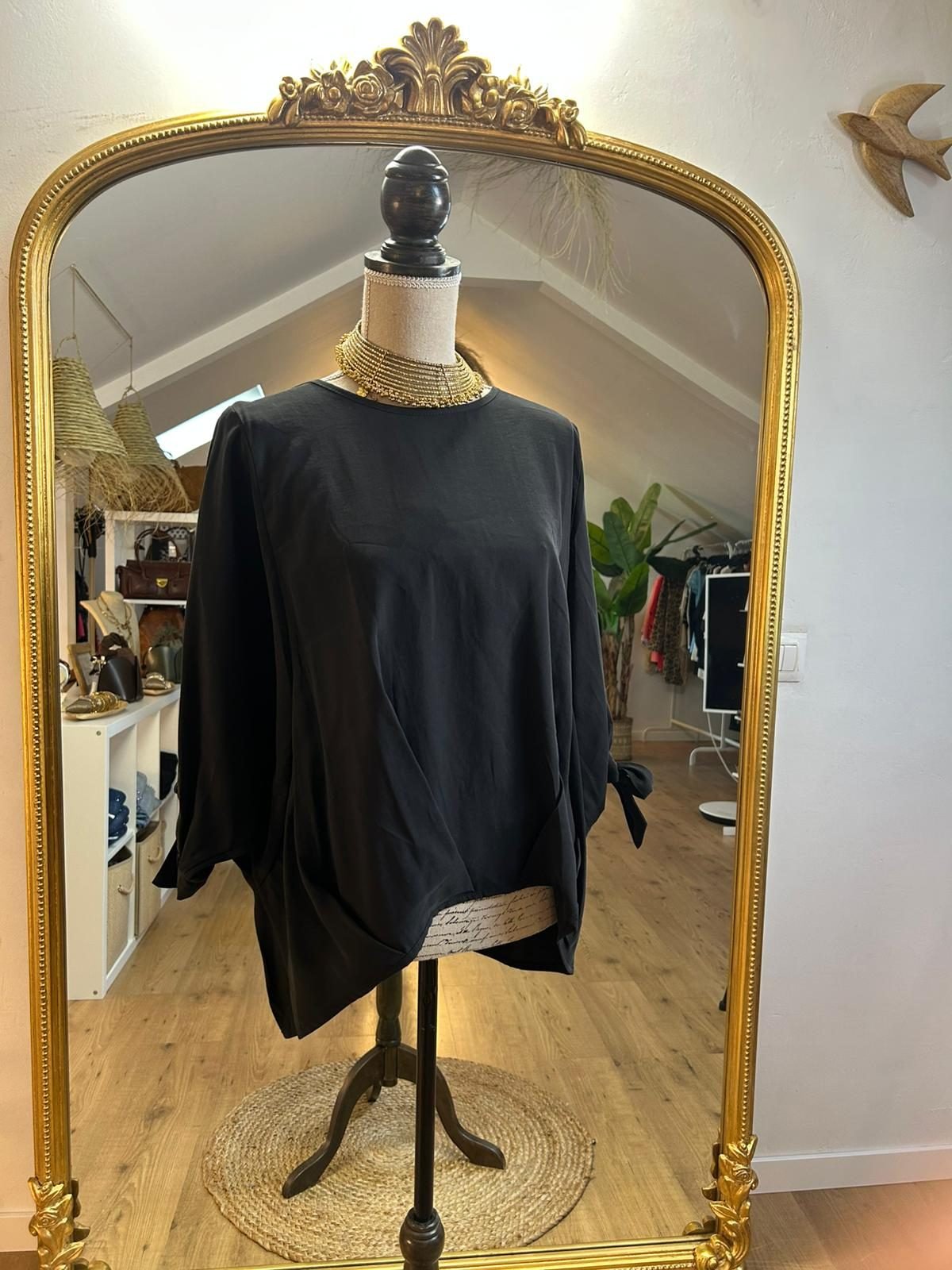 Blusa Negra Fluida Lazadas