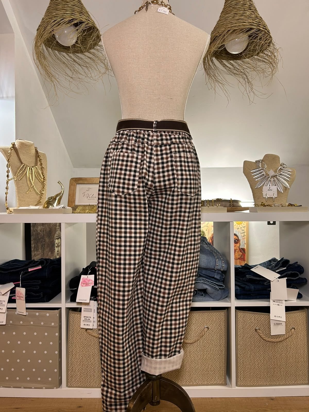Pantalón Cuadros con Cinturón - foto 2