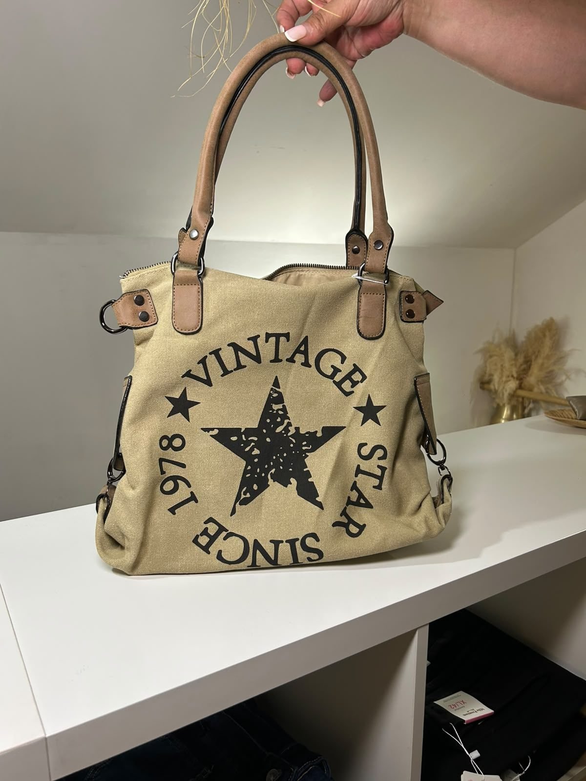 Bolso Shopper Lona Retro