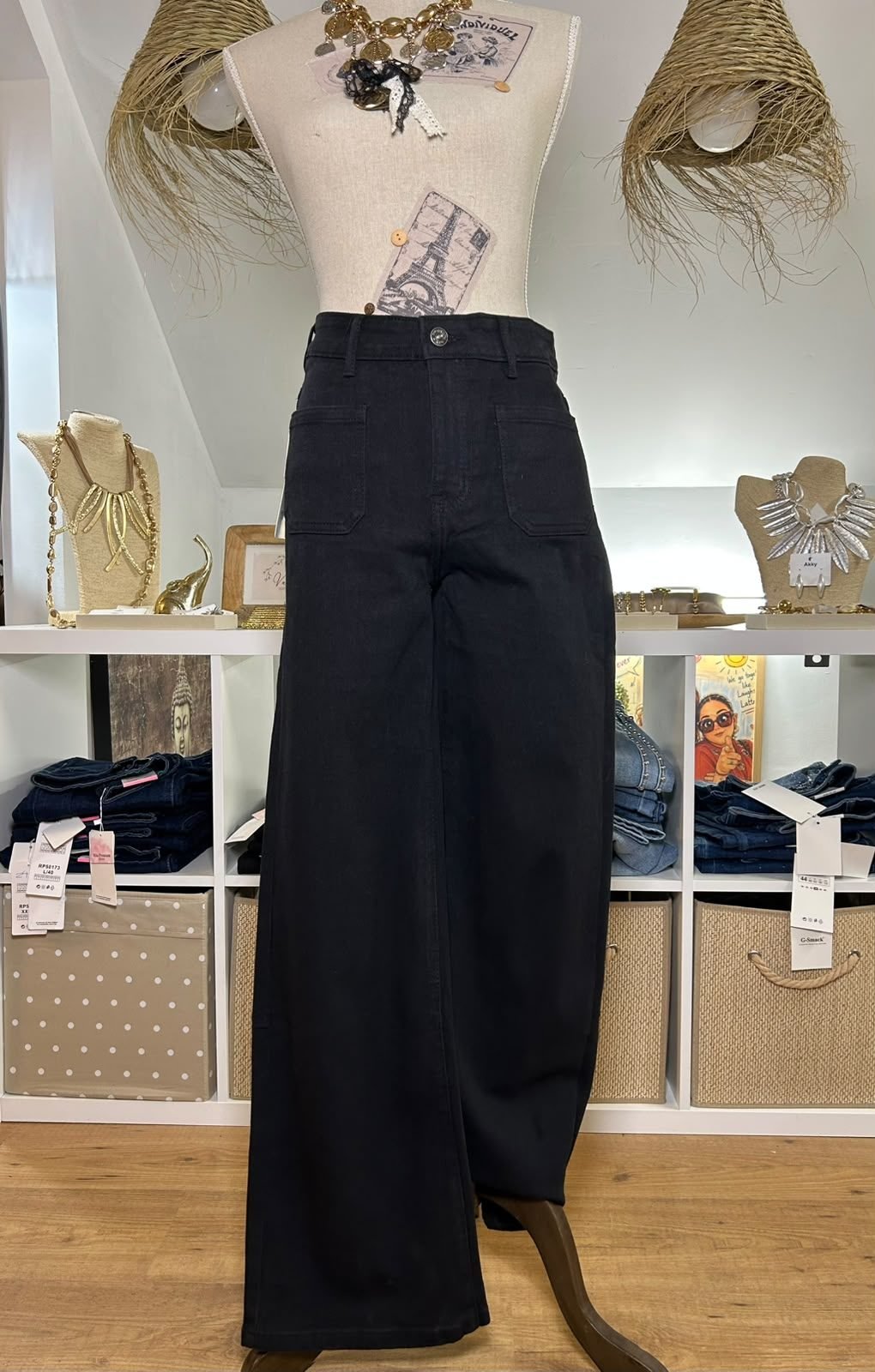 Jeans Wide Leg Bolsillos Frontales - foto 3