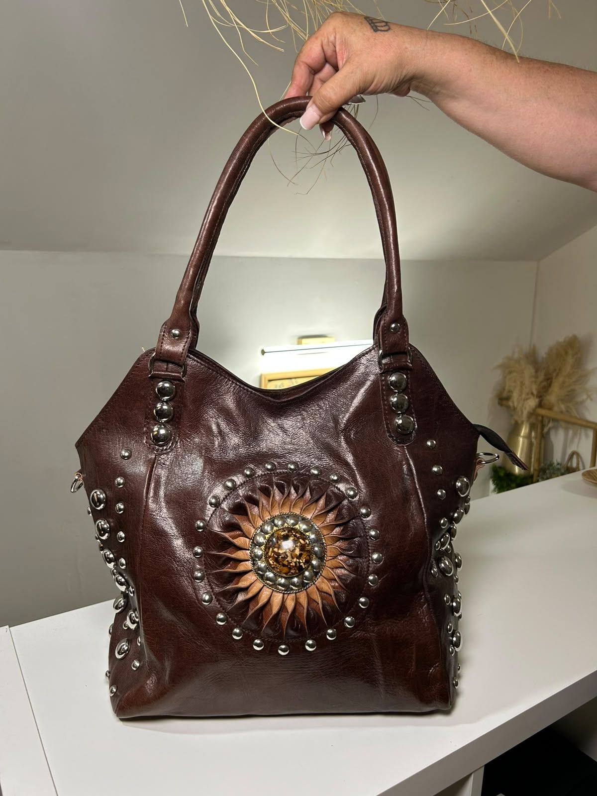 Bolso Shopper Vintage Tachuelas
