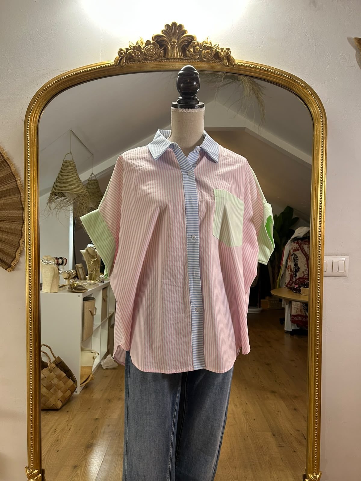 Camisa Oversize Rayas Pastel
