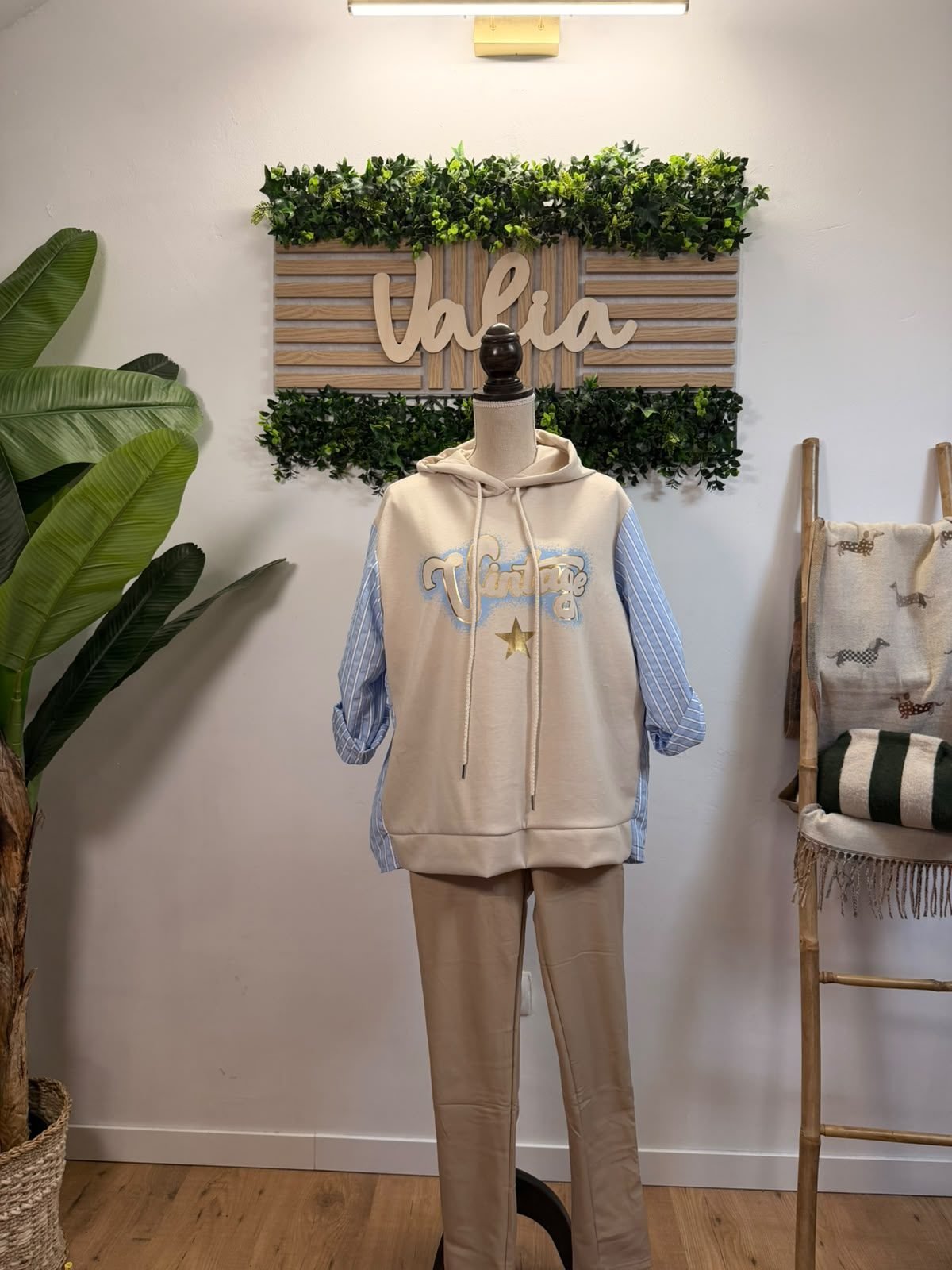 Sudadera Efecto Camisa Vintage