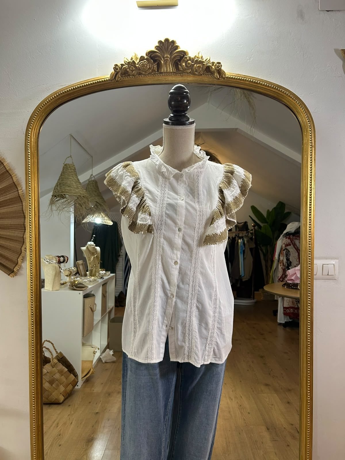 Camisa Blanca Detalles Boho