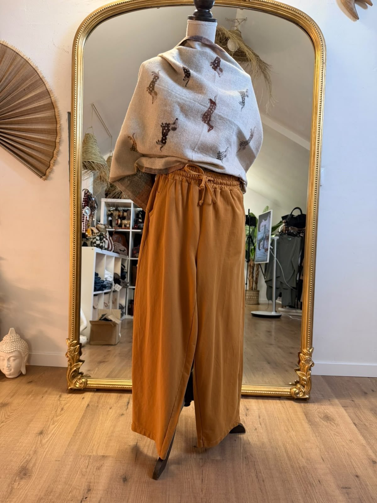 Pantalón Fluido Cintura Fruncida - foto 2