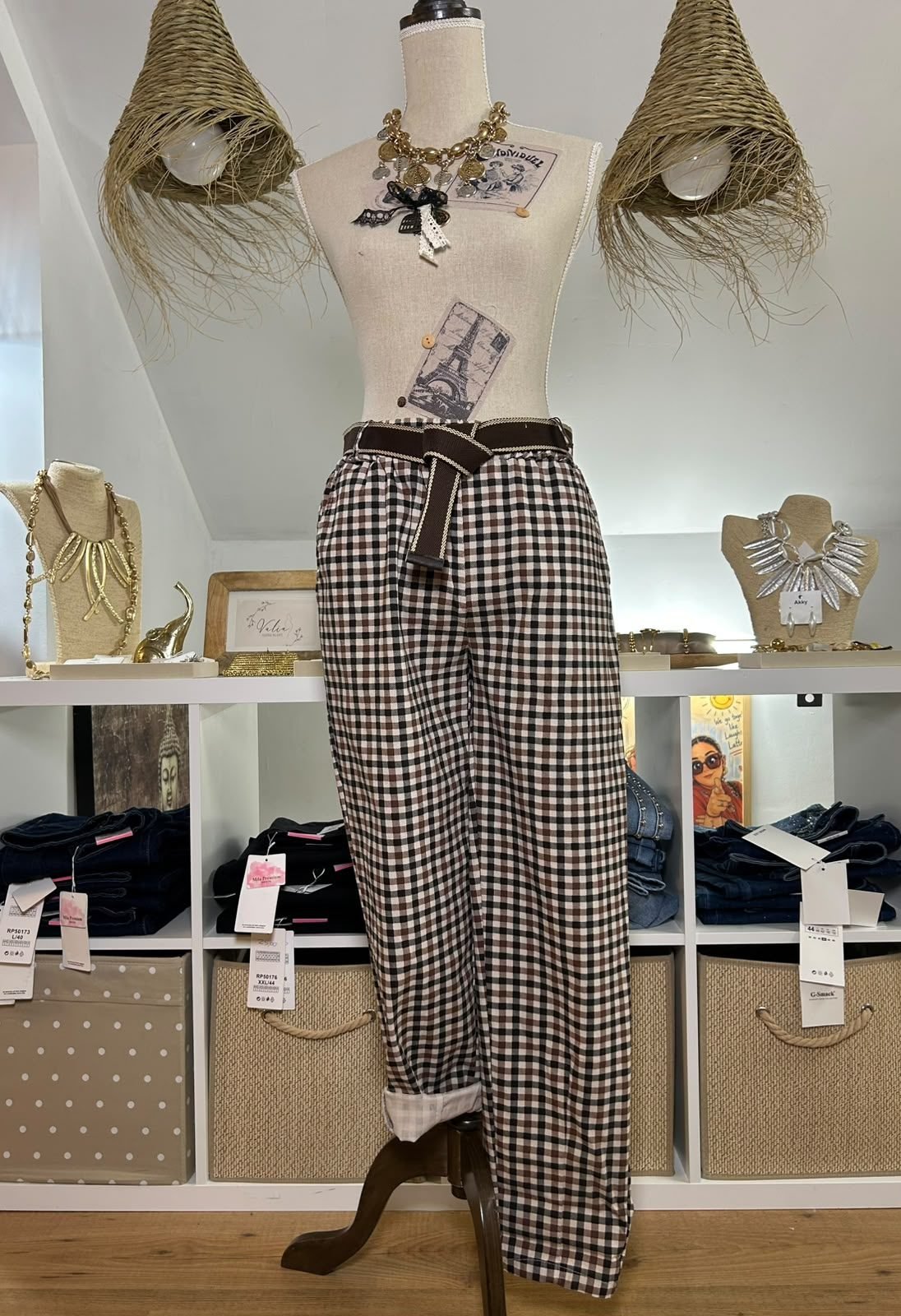Pantalón Cuadros con Cinturón