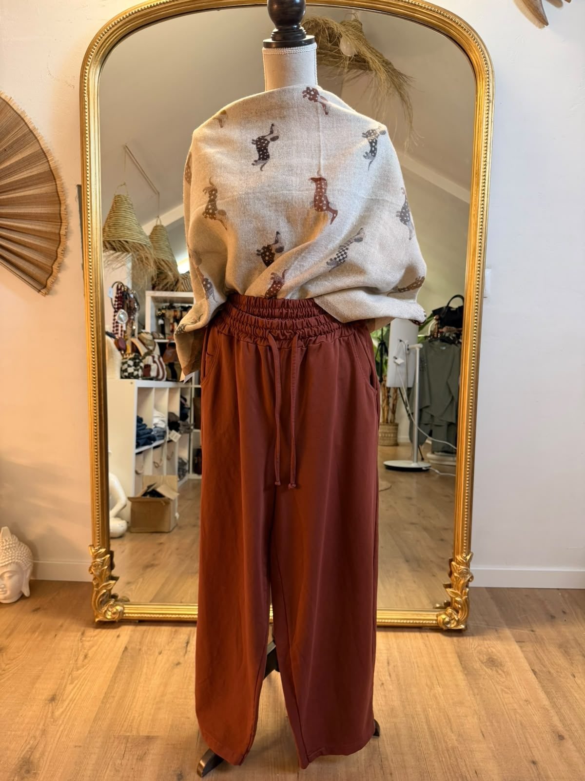 Pantalón Fluido Cintura Fruncida